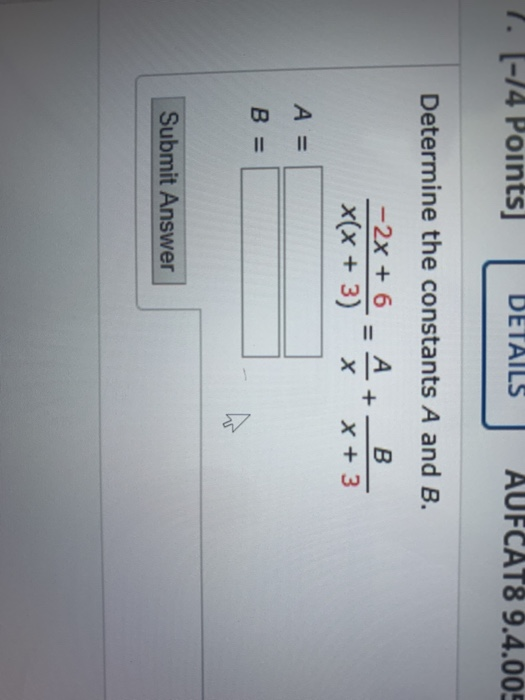 Solved 1. [-14 Points] DETAILS AUFCAT8 9.4.005 Determine The | Chegg.com