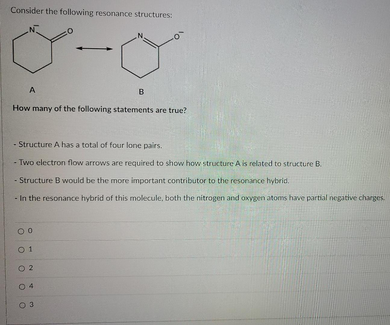 Solved Consider The Following Resonance Structures: A B How | Chegg.com