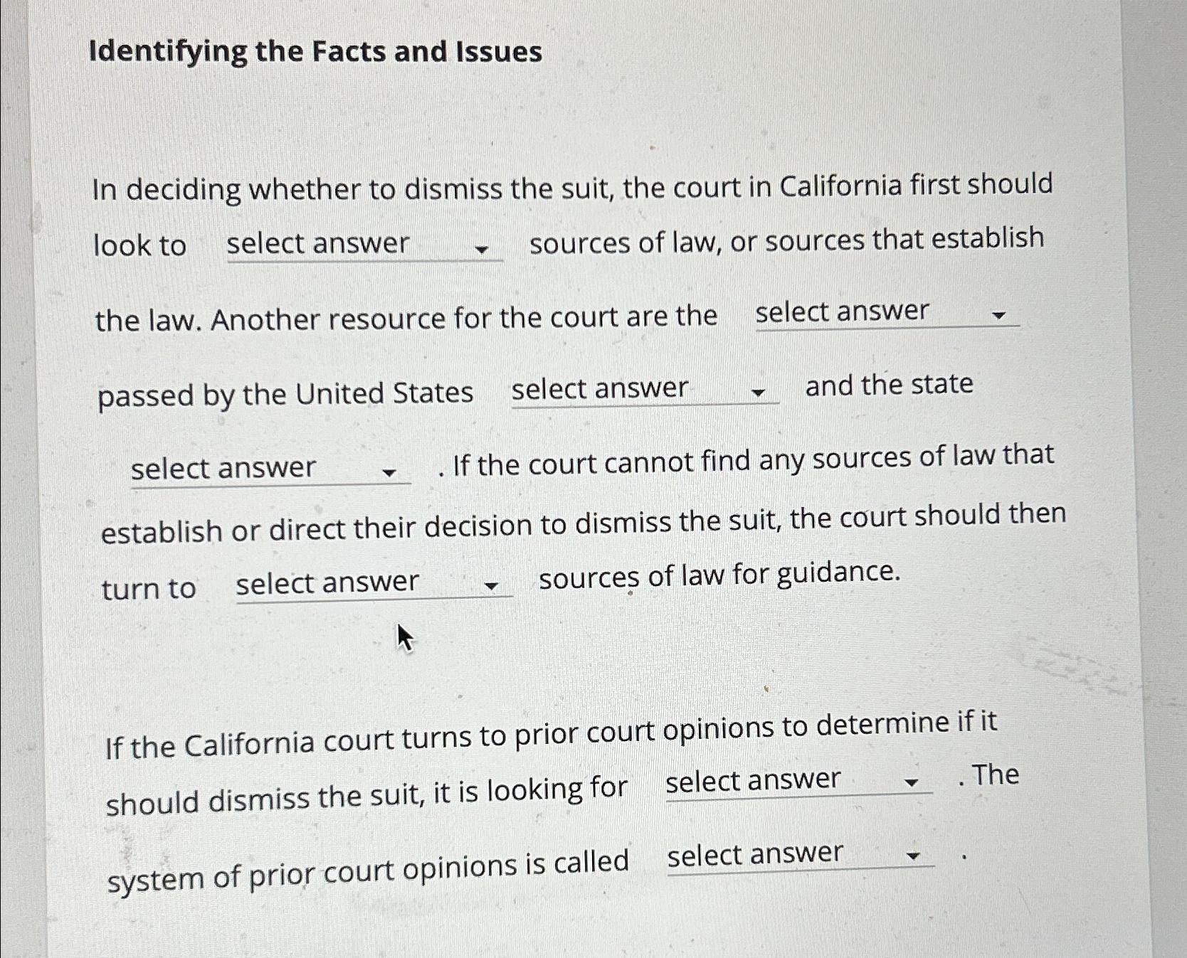 Solved Identifying the Facts and IssuesIn deciding whether | Chegg.com