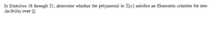 Solved In Exercises 18 through 21 , determine whether the | Chegg.com
