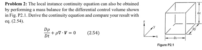 Local Continity Proof Solved Problem 2: The local instance continuity equation can | Chegg.com