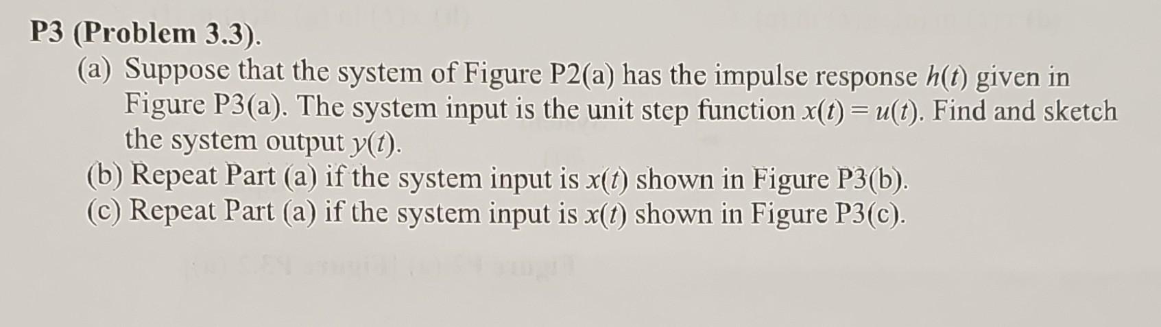 Solved Figure P3P3 (Problem 3.3). (a) Suppose That The | Chegg.com