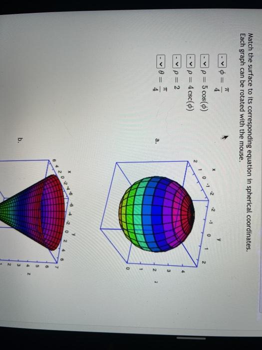 Solved Match the surface to its corresponding equation in | Chegg.com