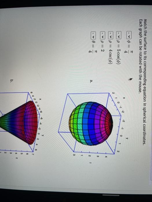 Solved Match The Surface To Its Corresponding Equation In Chegg Com