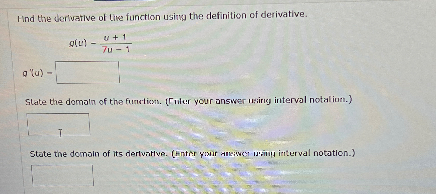 Solved Find the derivative of the function using the | Chegg.com