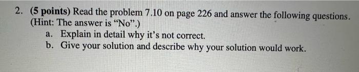 Solved 7.10 At the end of Section 7.10, we showed how a | Chegg.com