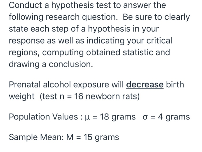 Solved Conduct a hypothesis test to answer the following | Chegg.com