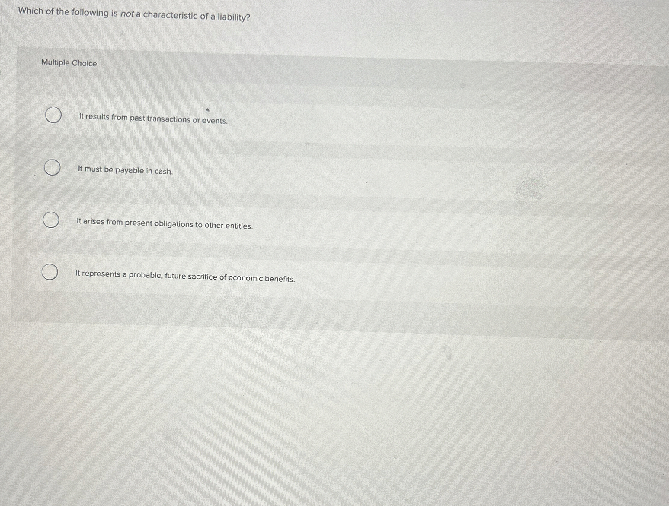 Solved Which of the following is not a characteristic of a | Chegg.com