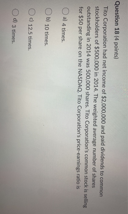 Solved Question 16 (4 points) Zoum Corporation had the | Chegg.com