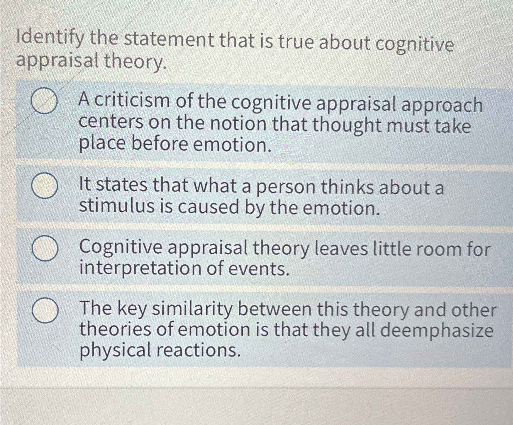 Theory of cognitive discount appraisal