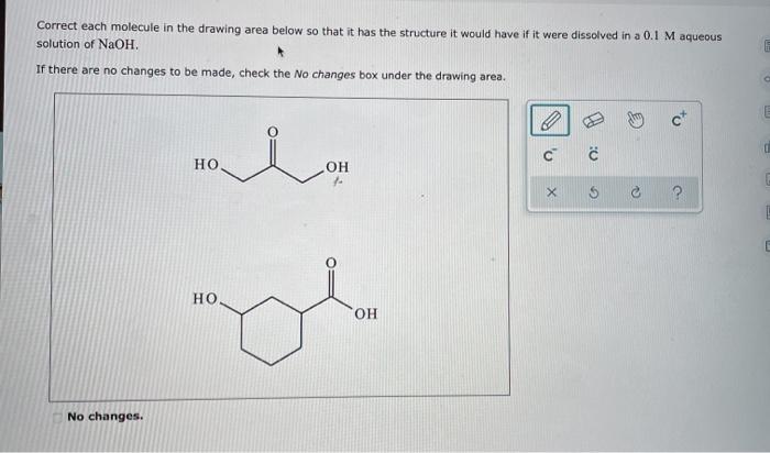 Solved Correct Each Molecule In The Drawing Area Below So 0951