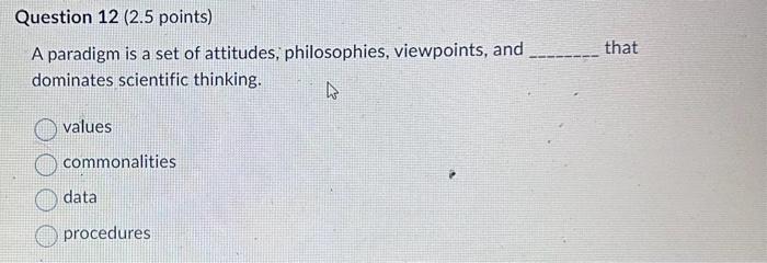 Question 1 ( 2.5 points) Which of the following is | Chegg.com