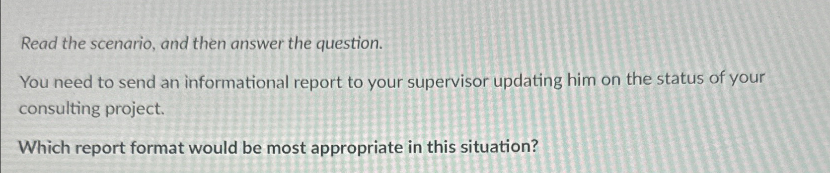 Solved Read the scenario, and then answer the question.You | Chegg.com