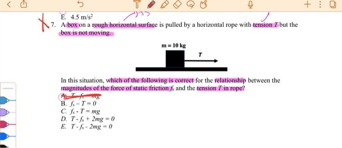 Solved E. 4.5 m/s2 A box on a rough horizontal surface is | Chegg.com