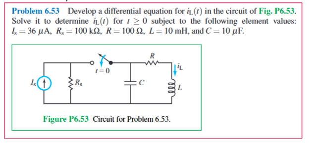Solved Problem 6.53 ﻿Develop a differential equation for | Chegg.com