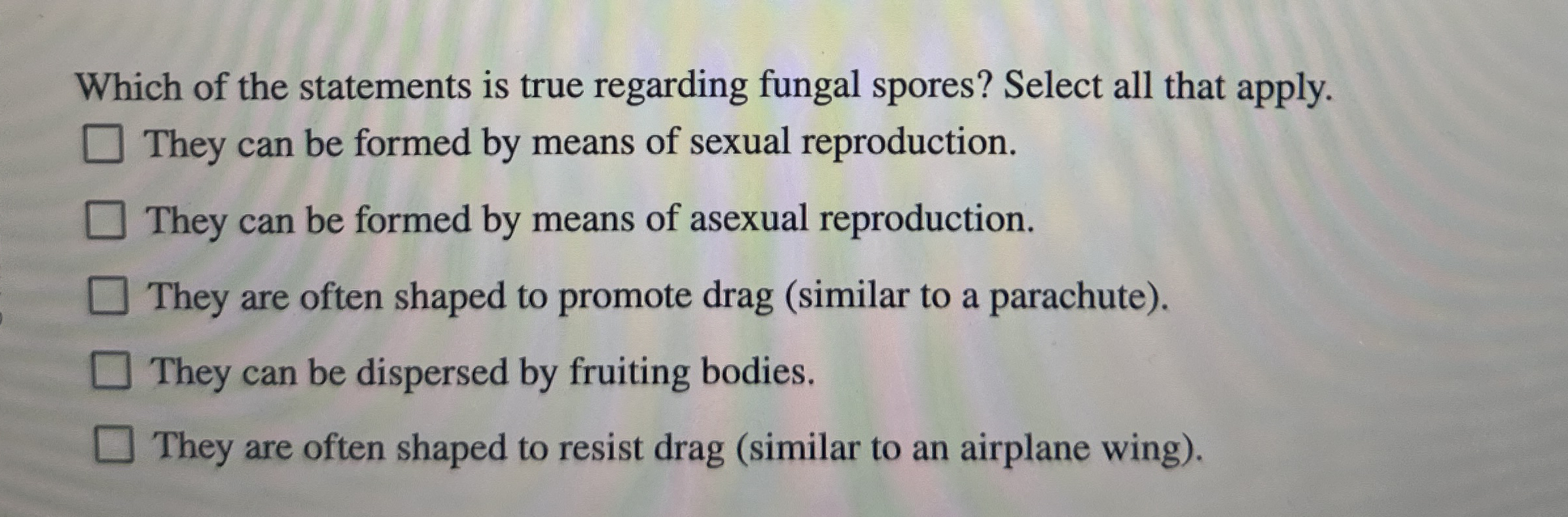 Solved Which of the statements is true regarding fungal