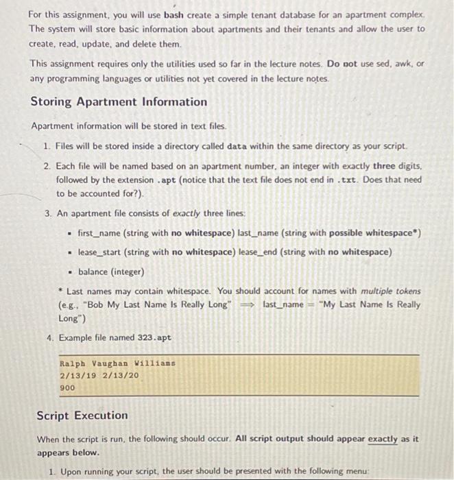 Solved For this assignment, you will use bash create a | Chegg.com