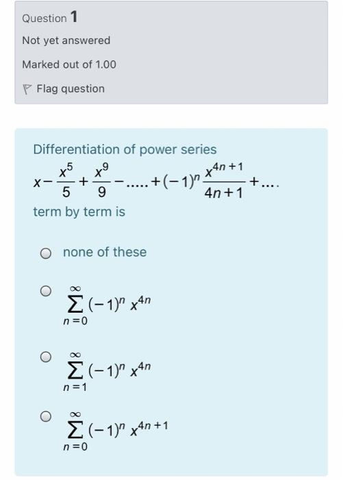 Solved Question 1 Not yet answered Marked out of 1.00 p Flag