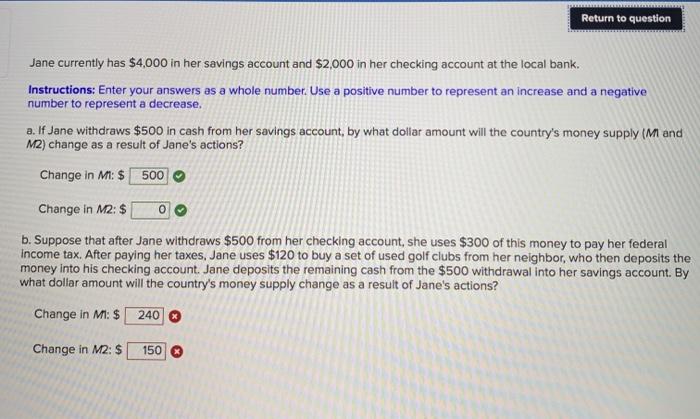 Solved Return To Question Jane Currently Has 4 000 In Her Chegg