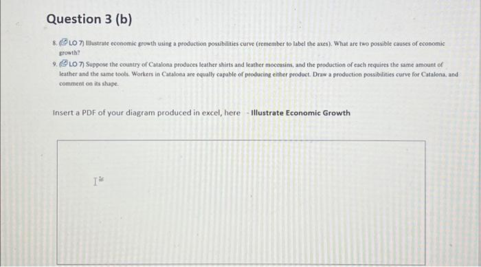 Solved Question 3 (b) 8. (LO 7) Illustrate economic growth | Chegg.com
