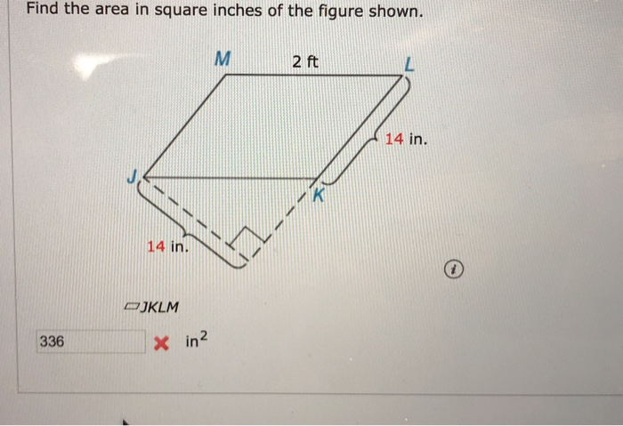Solved Find the area in square inches of the figure shown. 2 | Chegg.com