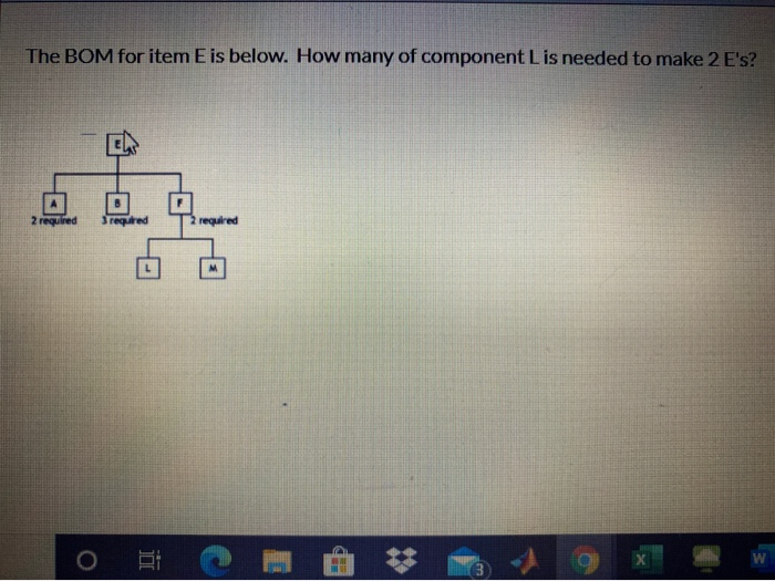 Solved The BOM for item E is below. How many of component | Chegg.com