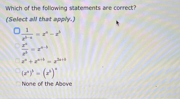 Solved Which Of The Following Statements Are Correct? | Chegg.com