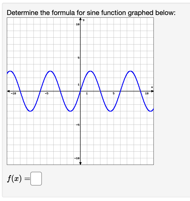 Solved Determine the formula for sine function graphed | Chegg.com