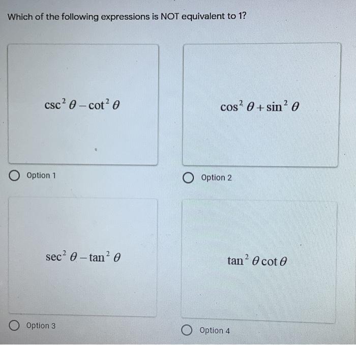 Solved Which of the following expressions is NOT equivalent | Chegg.com