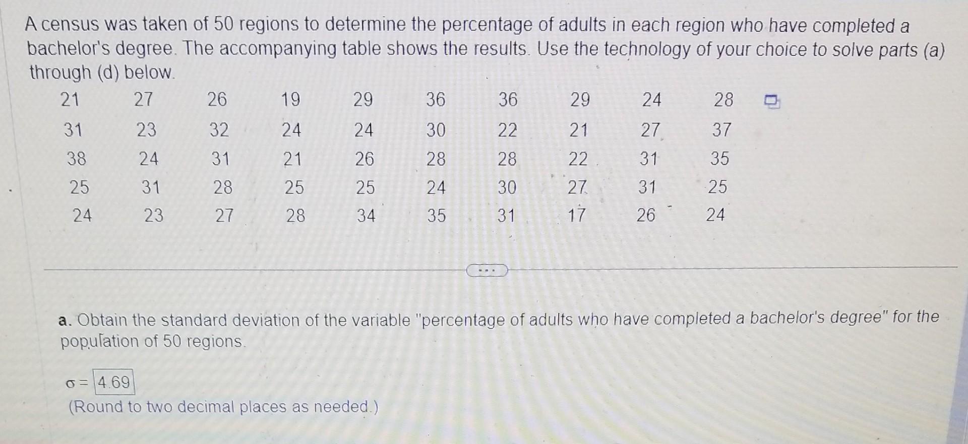Solved A Census Was Taken Of 50 Regions To Determine The Chegg solved-a-census-was-taken-of-50-regions-to-determine-the-chegg