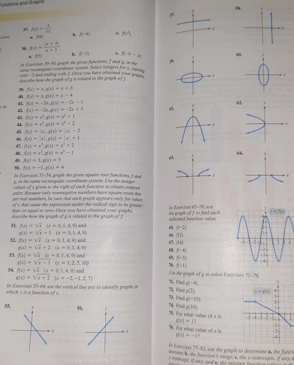 Solved In Exercises 39–50, graph the given functions, f and | Chegg.com