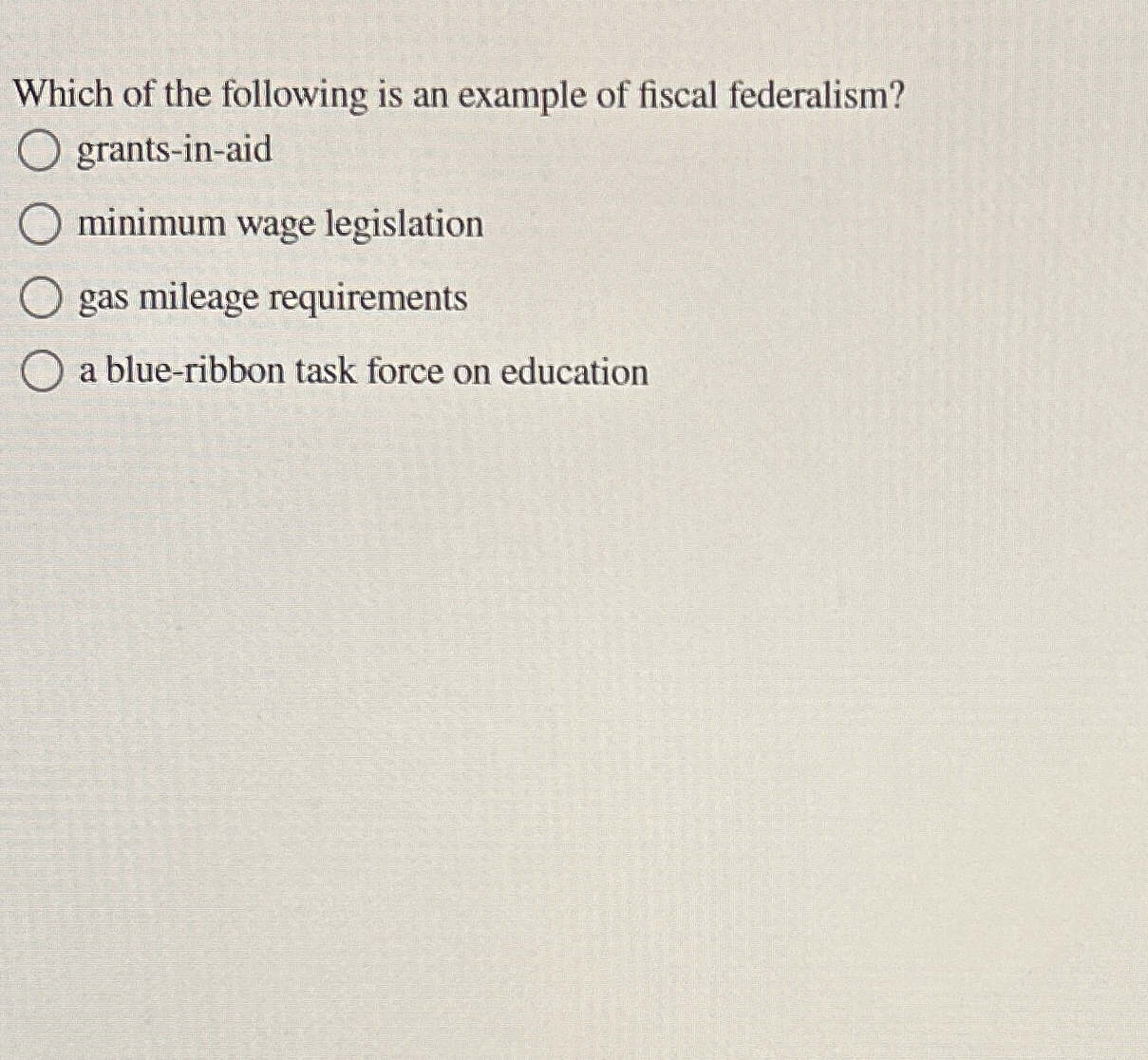 Solved Which of the following is an example of fiscal | Chegg.com