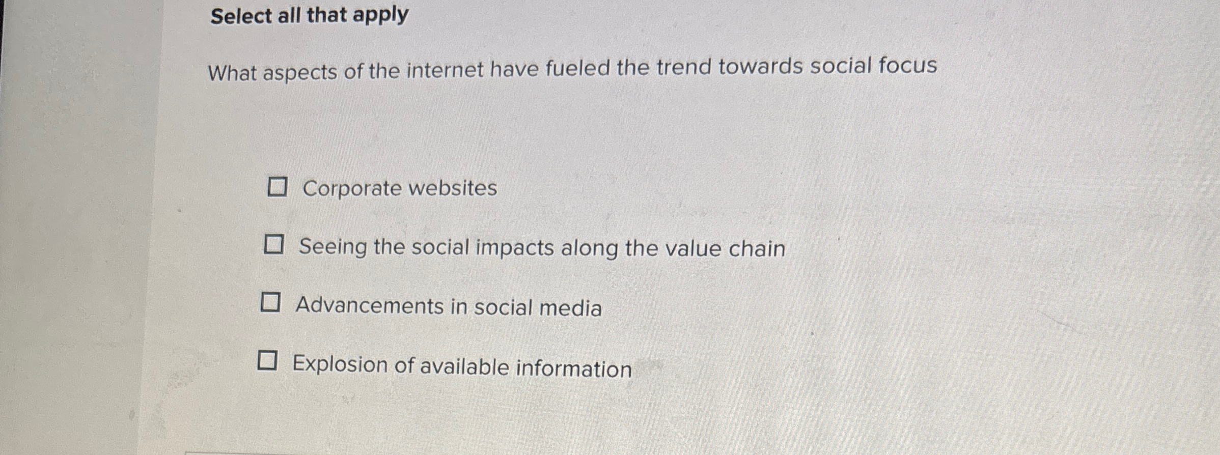 Solved Select all that applyWhat aspects of the internet | Chegg.com