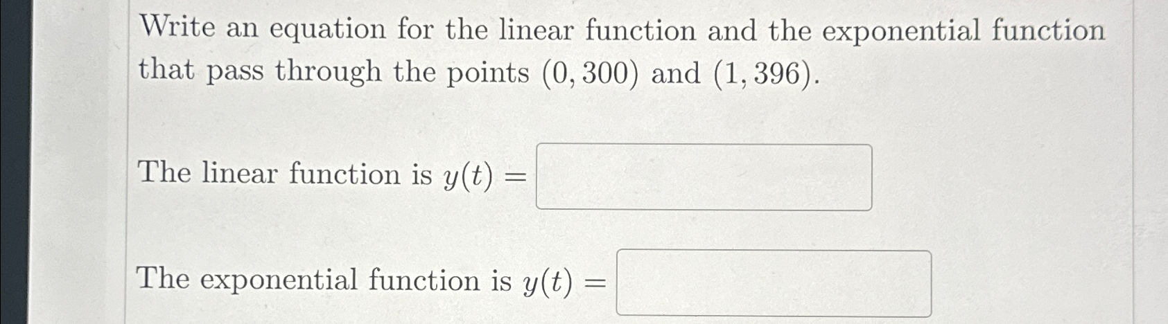 Solved Write an equation for the linear function and the | Chegg.com