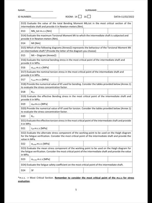 Solved Written Exam: Part 1 - Gearbox The Gearbox shown in | Chegg.com