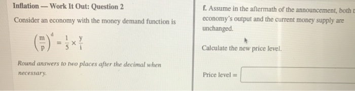 Solved Inflation - Work It Out: Question 2 Consider an | Chegg.com