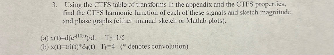 Using the CTFS table of transforms in the appendix | Chegg.com