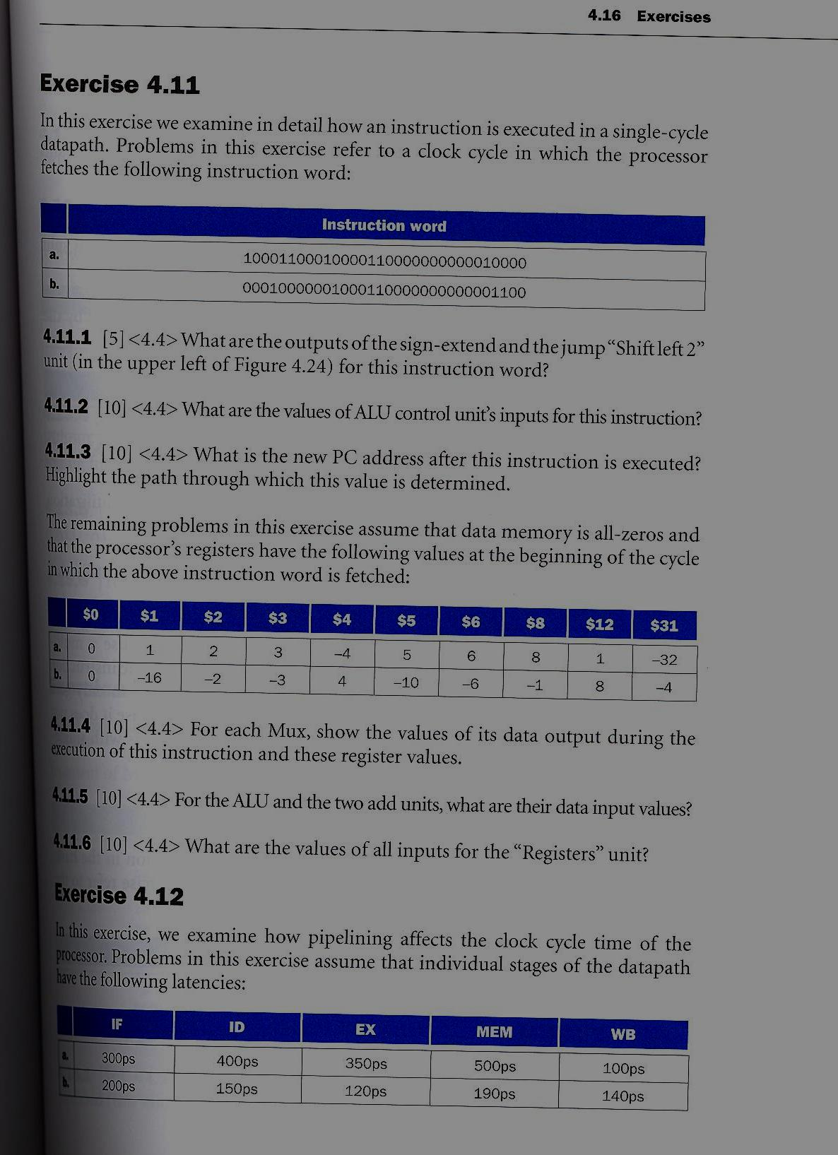 What is the clock cycle time in a pipelined and