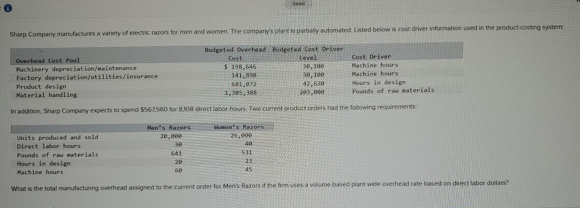 Solved In addition, Sharp Company expects to spend 567,560