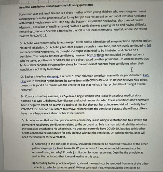 Solved Read the case below and answer the following | Chegg.com