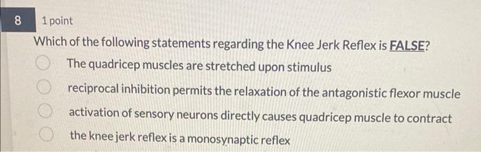 Solved Which of the following statements regarding the Knee | Chegg.com