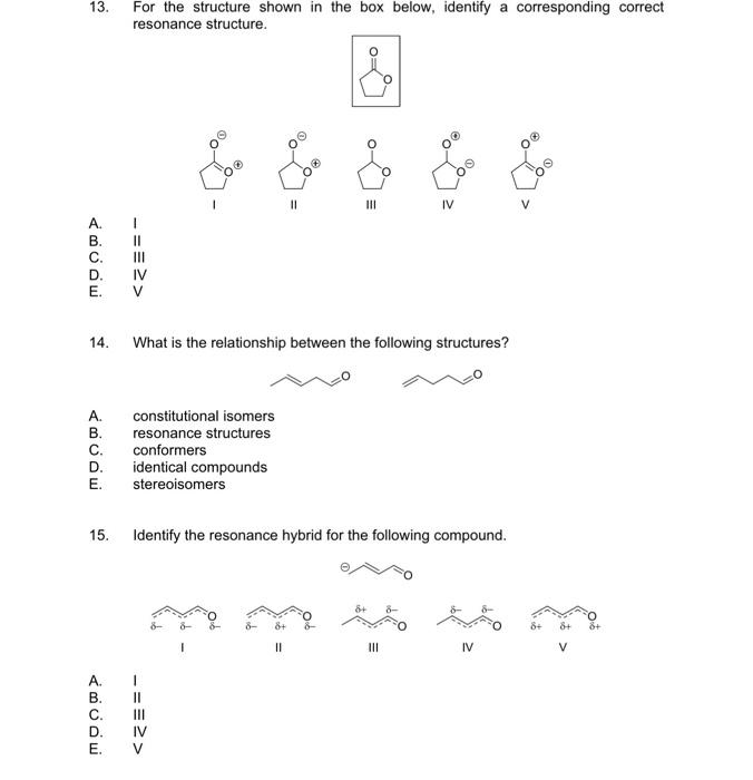 Solved 12. Identify the structure that shows the correct | Chegg.com