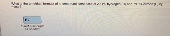 Solved What Is The Empirical Formula Of A Compound Compos