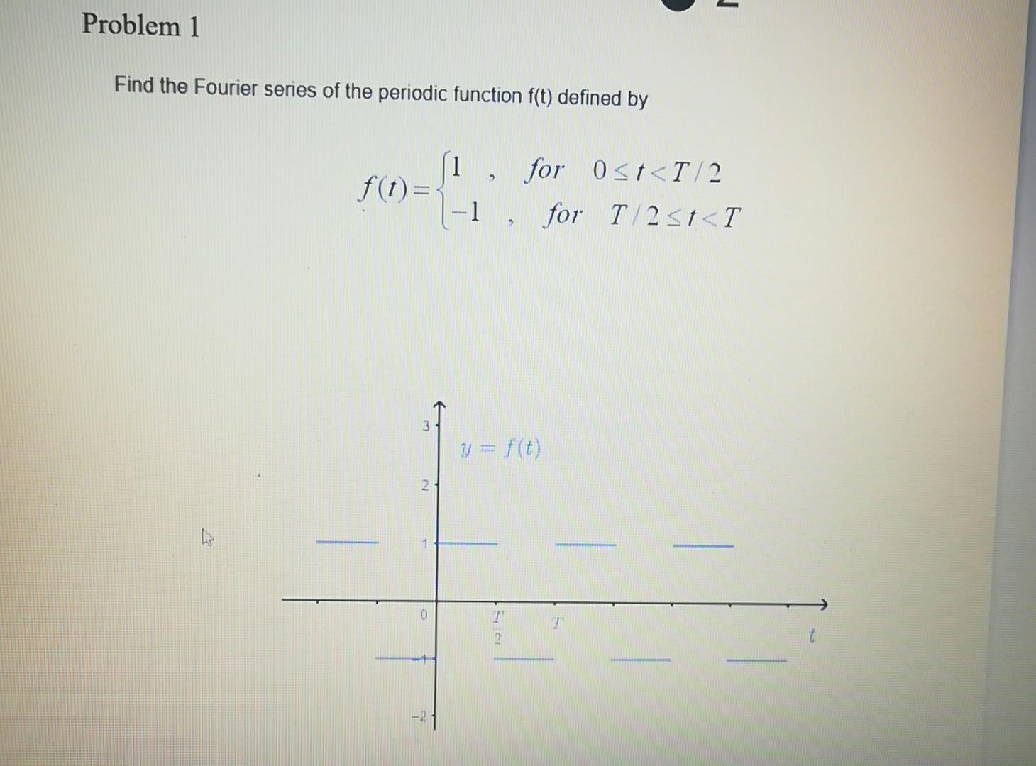Solved J Problem 1 Find the Fourier series of the periodic | Chegg.com