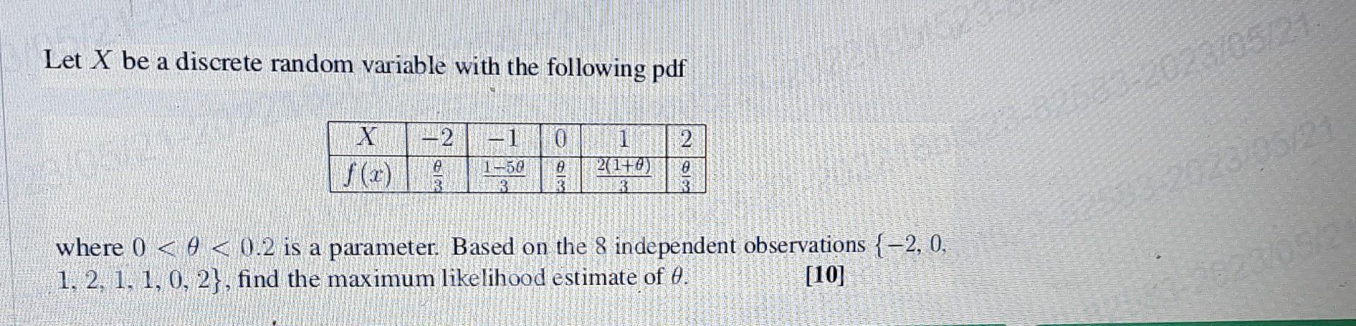 Solved Let X be a discrete random variable with the | Chegg.com