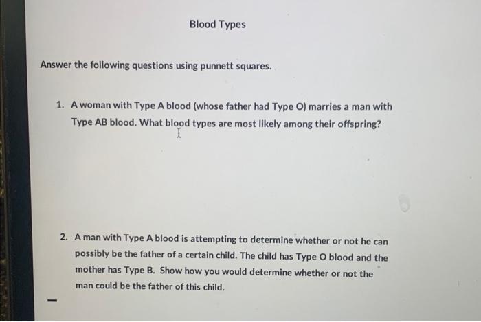 Solved Answer The Following Questions Using Punnett Squares. | Chegg.com