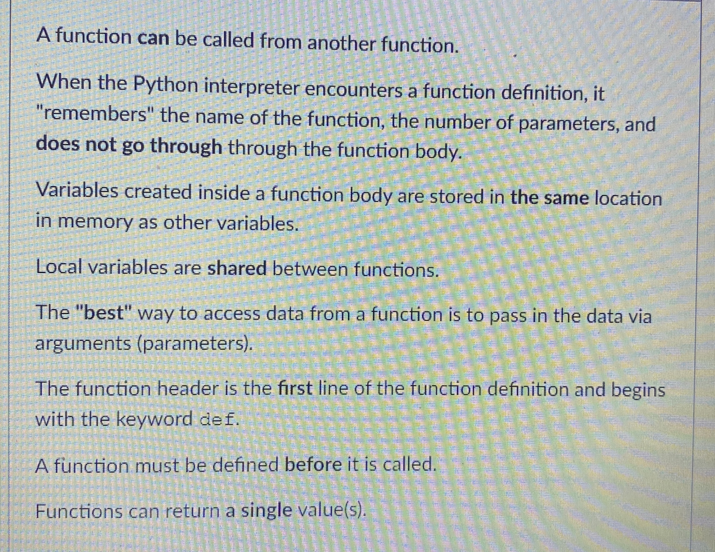 Solved A function can be called from another function.When