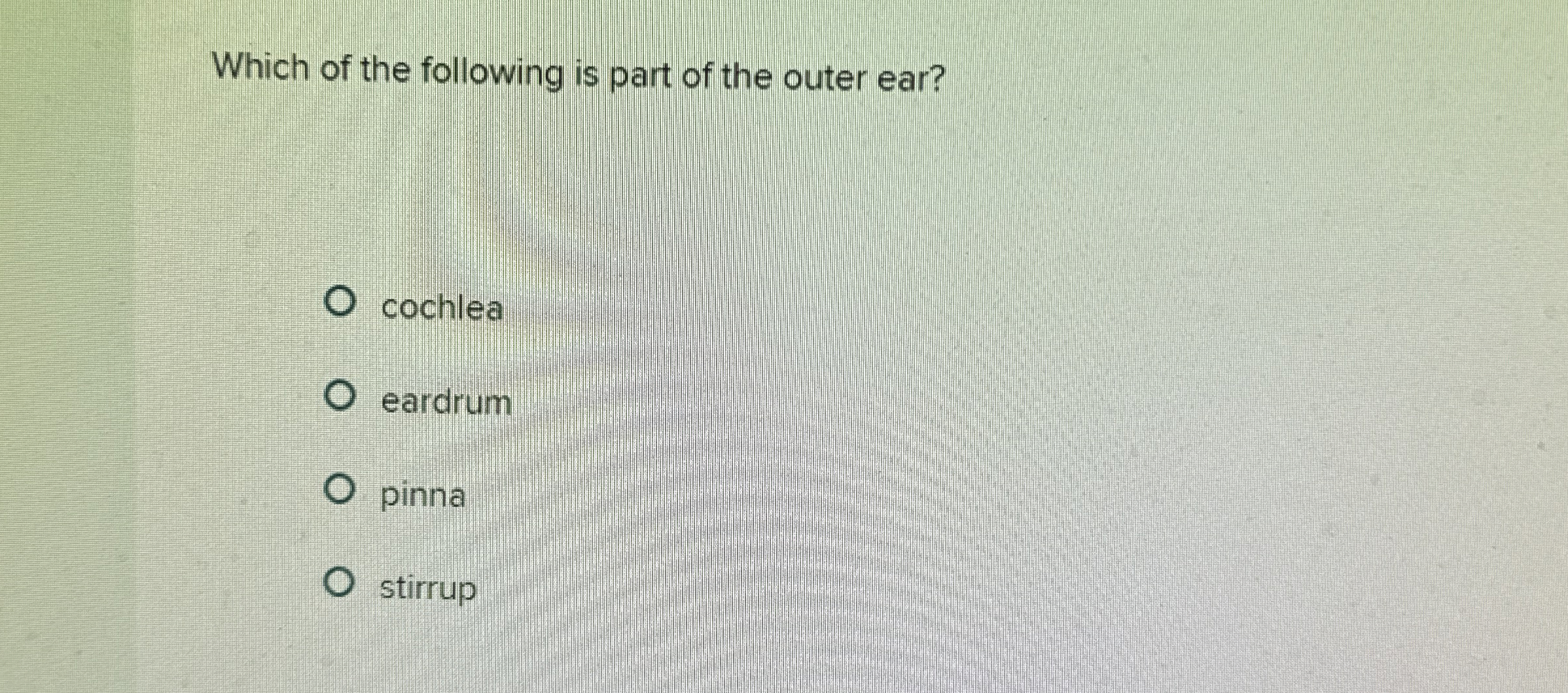 Solved Which of the following is part of the outer