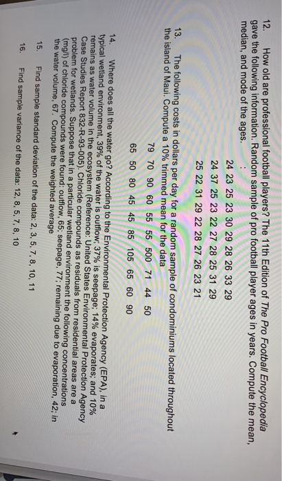 Solved oth 12. How old are professional football players?