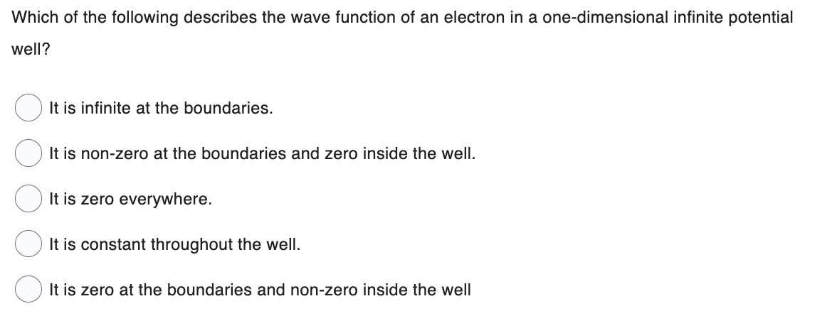 Solved Which of the following describes the wave function of | Chegg.com